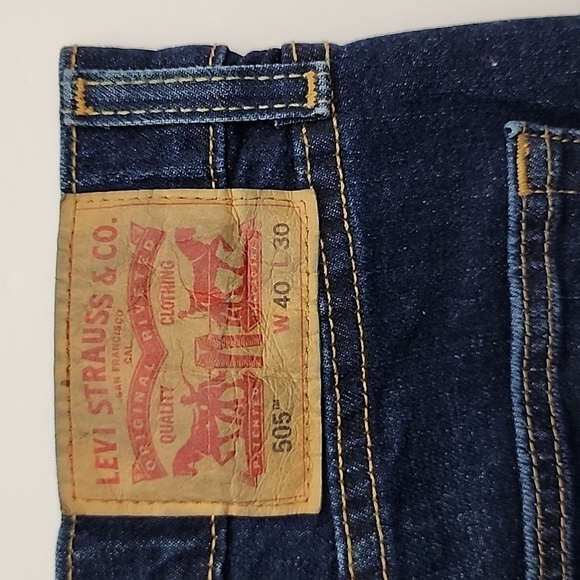 Levi's 505 Men's Denim Regular Original Style Blue Jeans Men's Size 40 X 30 - Picture 11 of 16